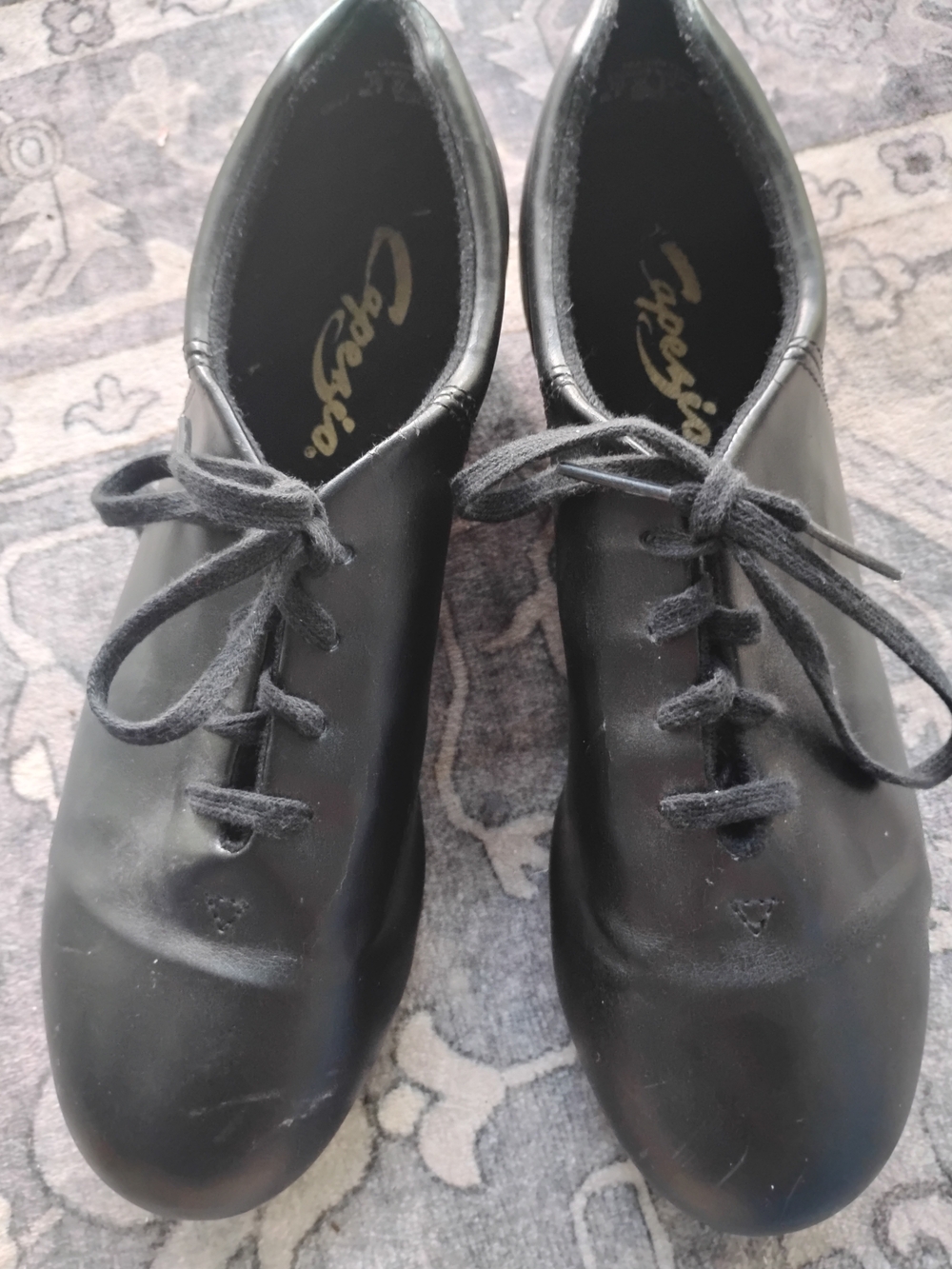 Capezio Teletone CG17 Women’s Black Lace-Up Tap Shoes. Size 10